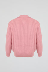 Pink Cable-Knit Sweater