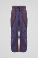 Purple Panelled Technical Pants