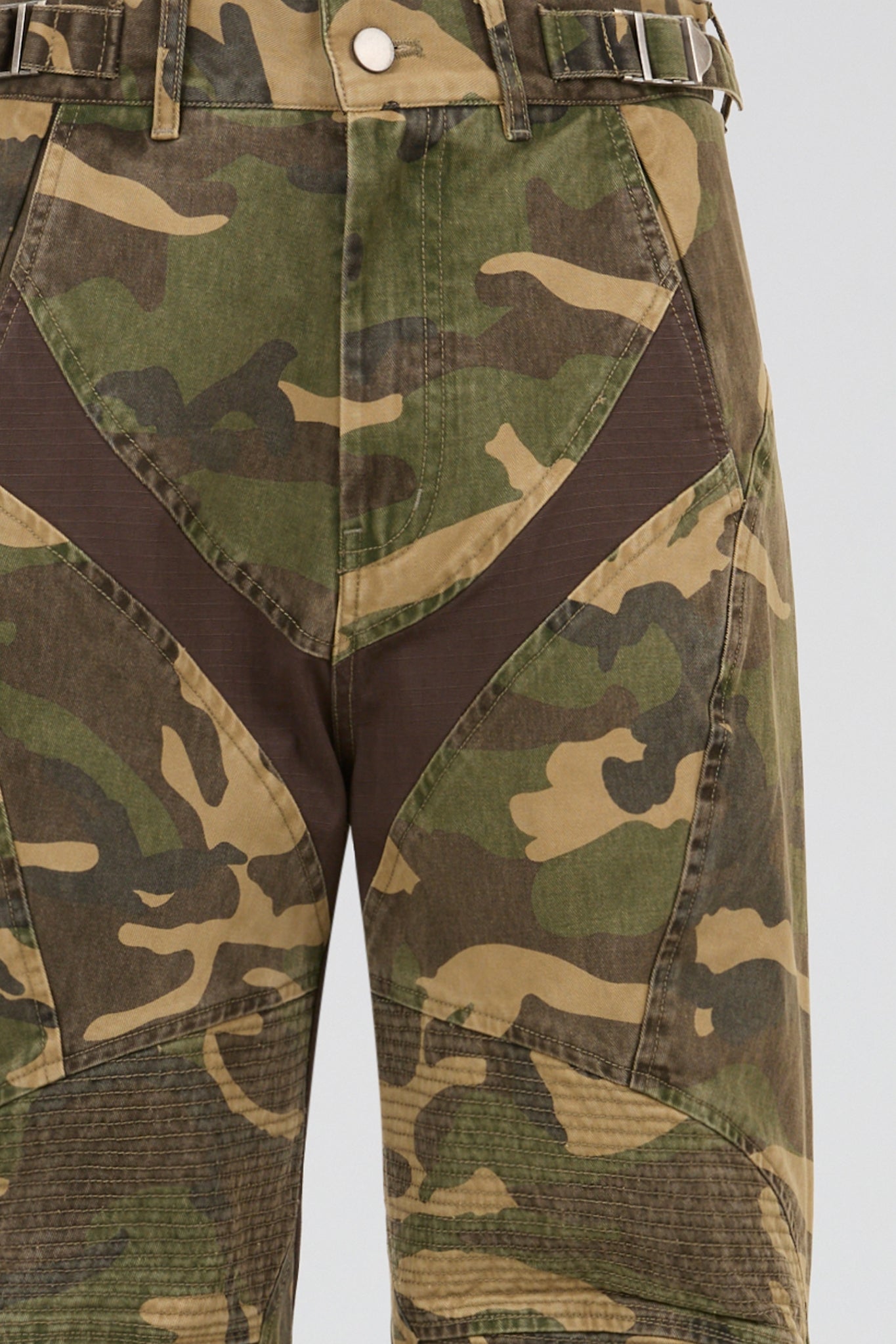 Flared Trousers Green Camo