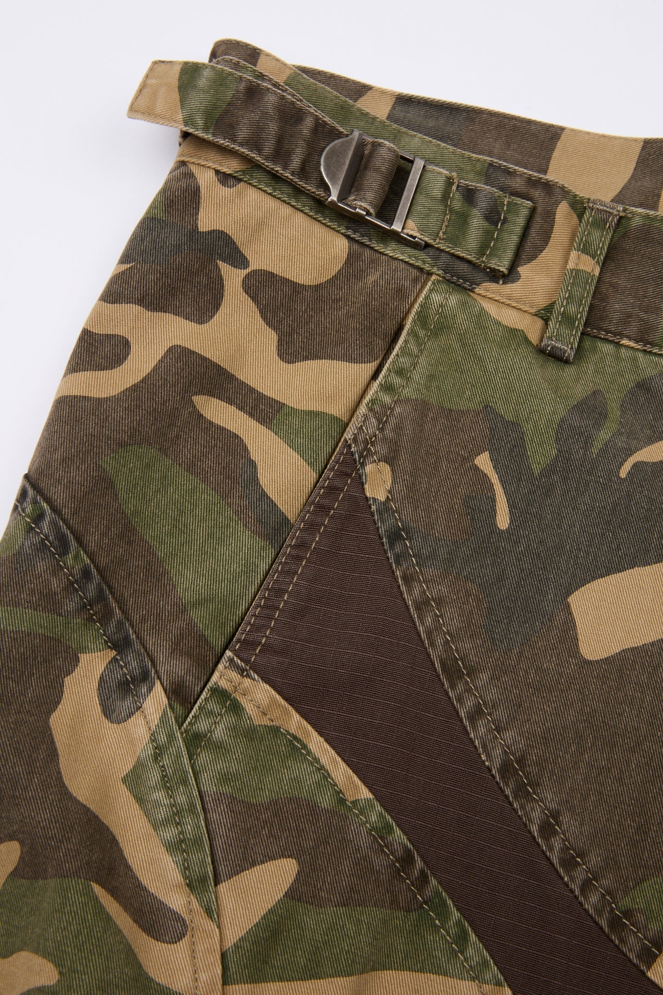 Flared Trousers Green Camo