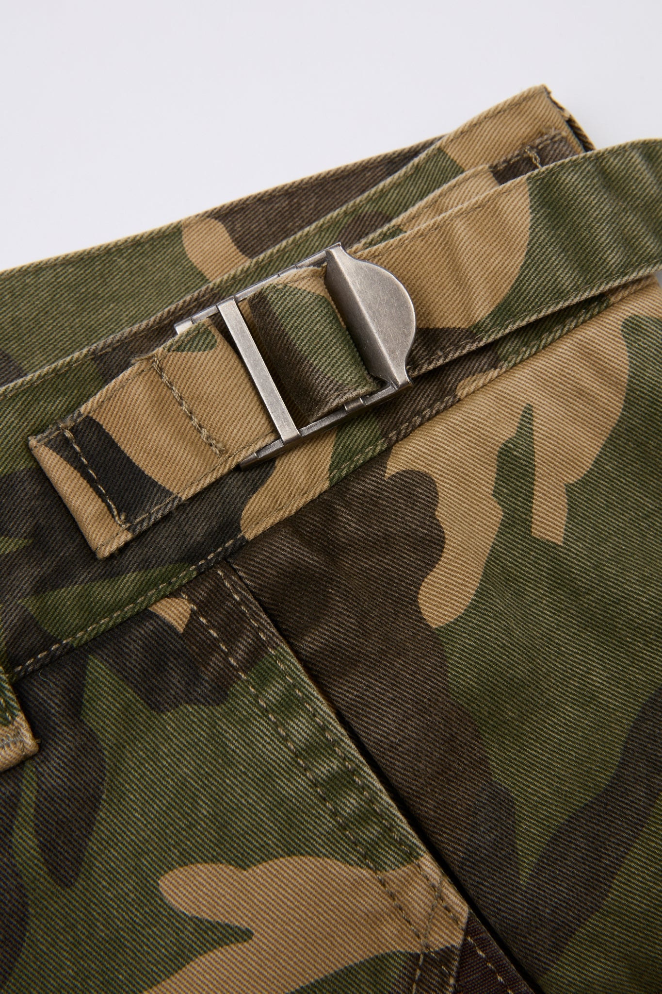 Flared Trousers Green Camo
