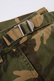 Flared Trousers Green Camo