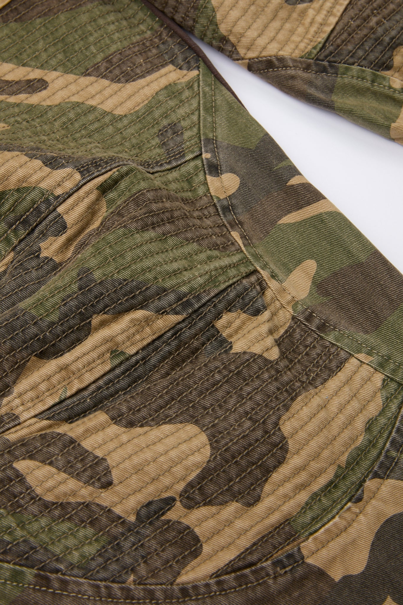 Flared Trousers Green Camo