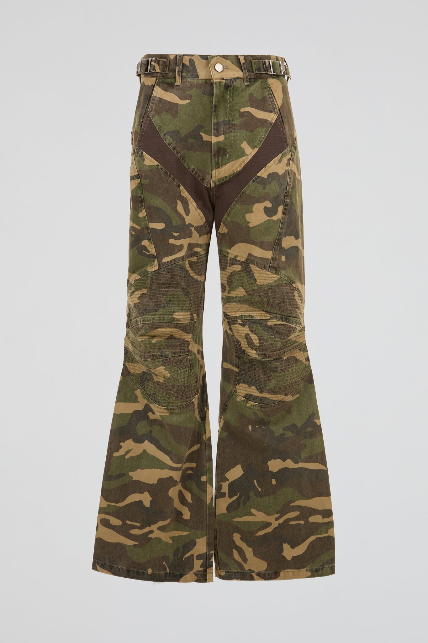 Flared Trousers Green Camo