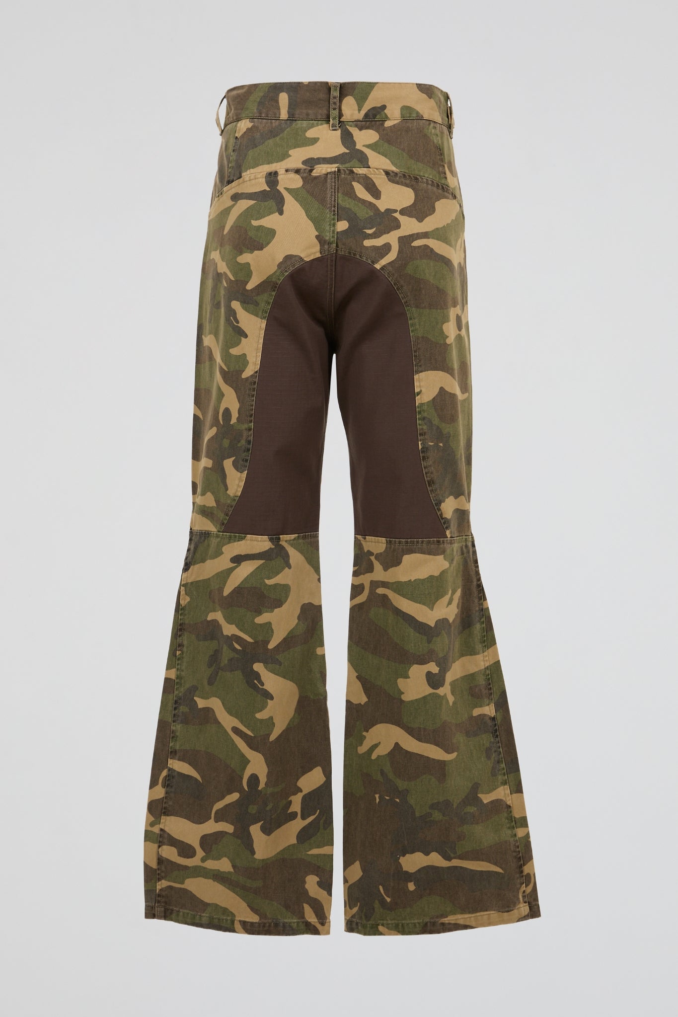 Flared Trousers Green Camo