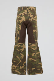 Flared Trousers Green Camo