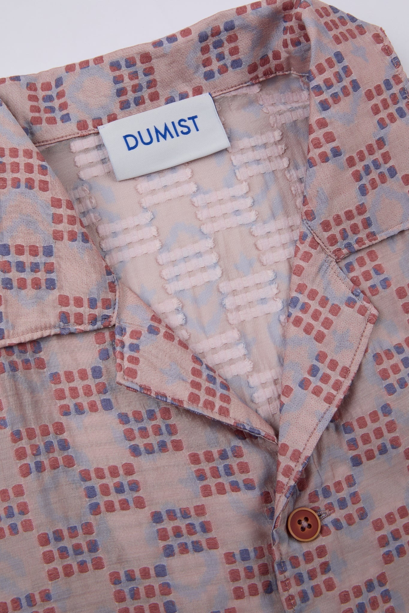 Grid-Print Camp Collar Shirt