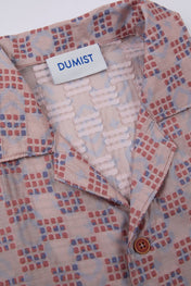Grid-Print Camp Collar Shirt