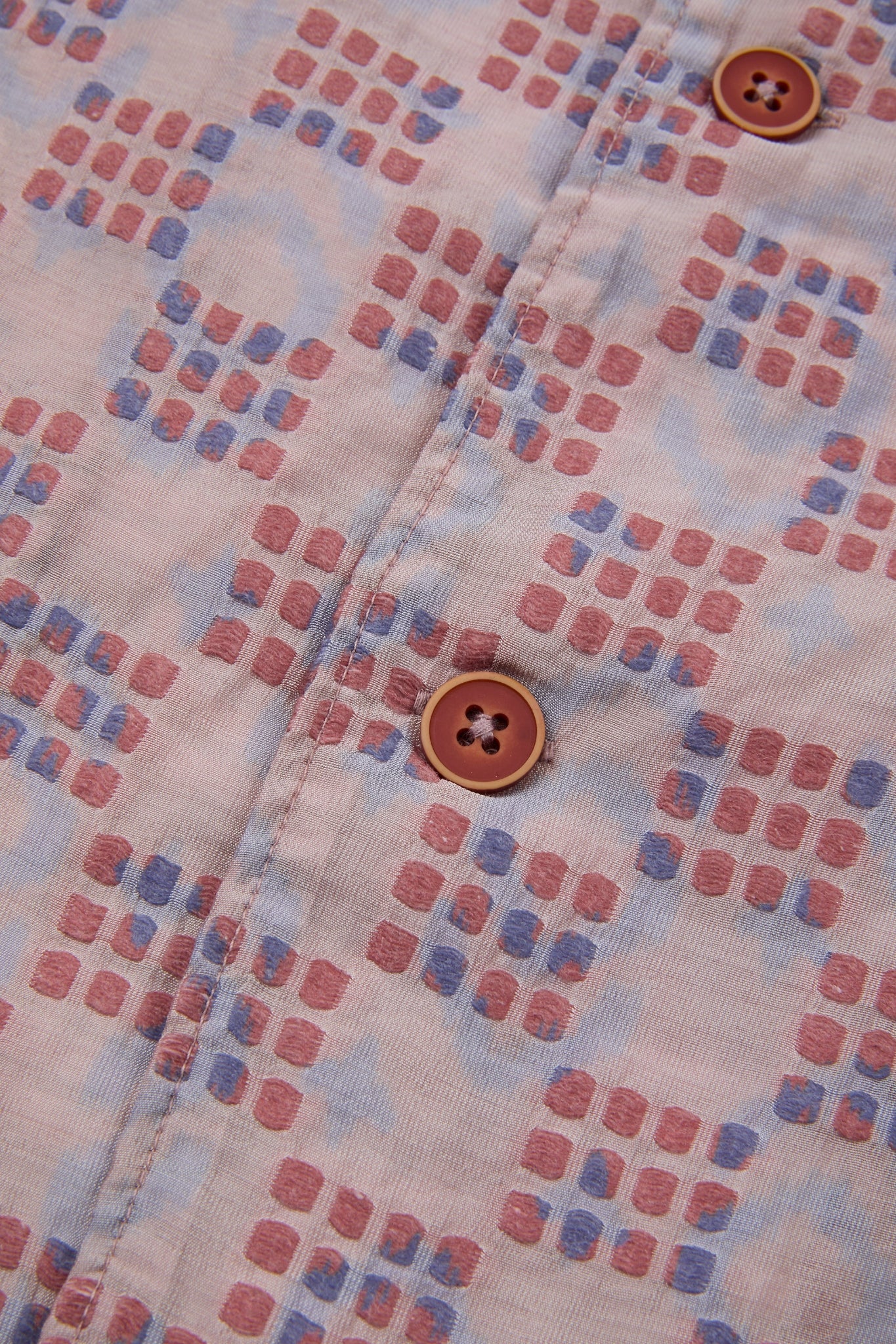 Grid-Print Camp Collar Shirt