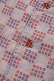 Grid-Print Camp Collar Shirt