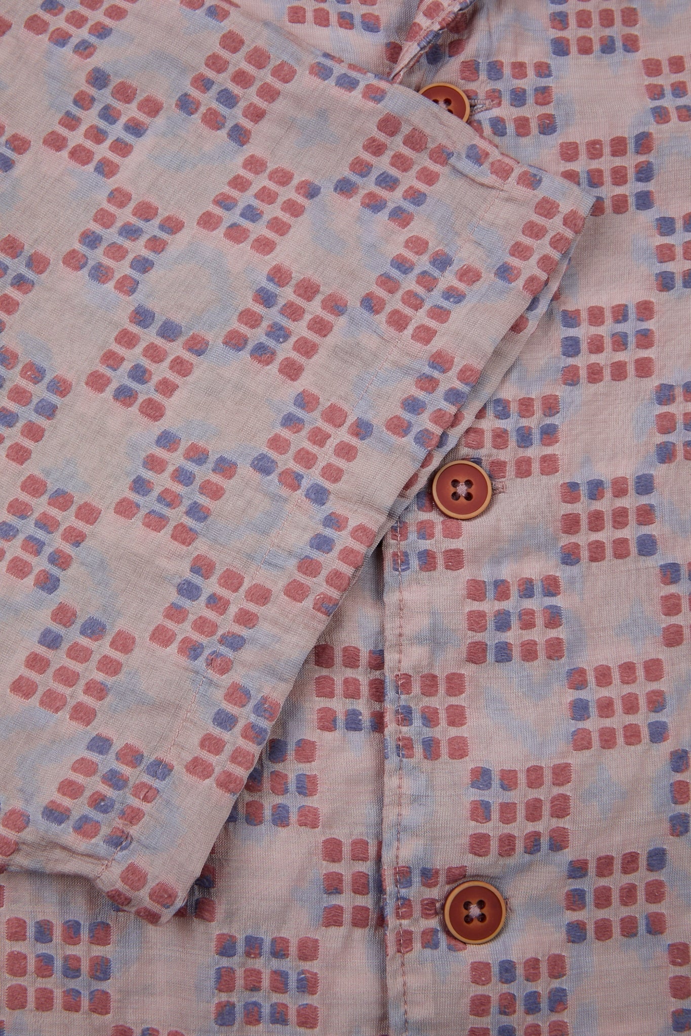 Grid-Print Camp Collar Shirt