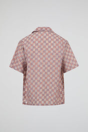 Grid-Print Camp Collar Shirt