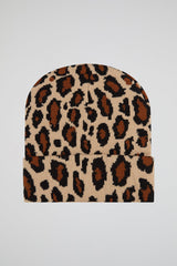 Beige Leopard Knitted beanie