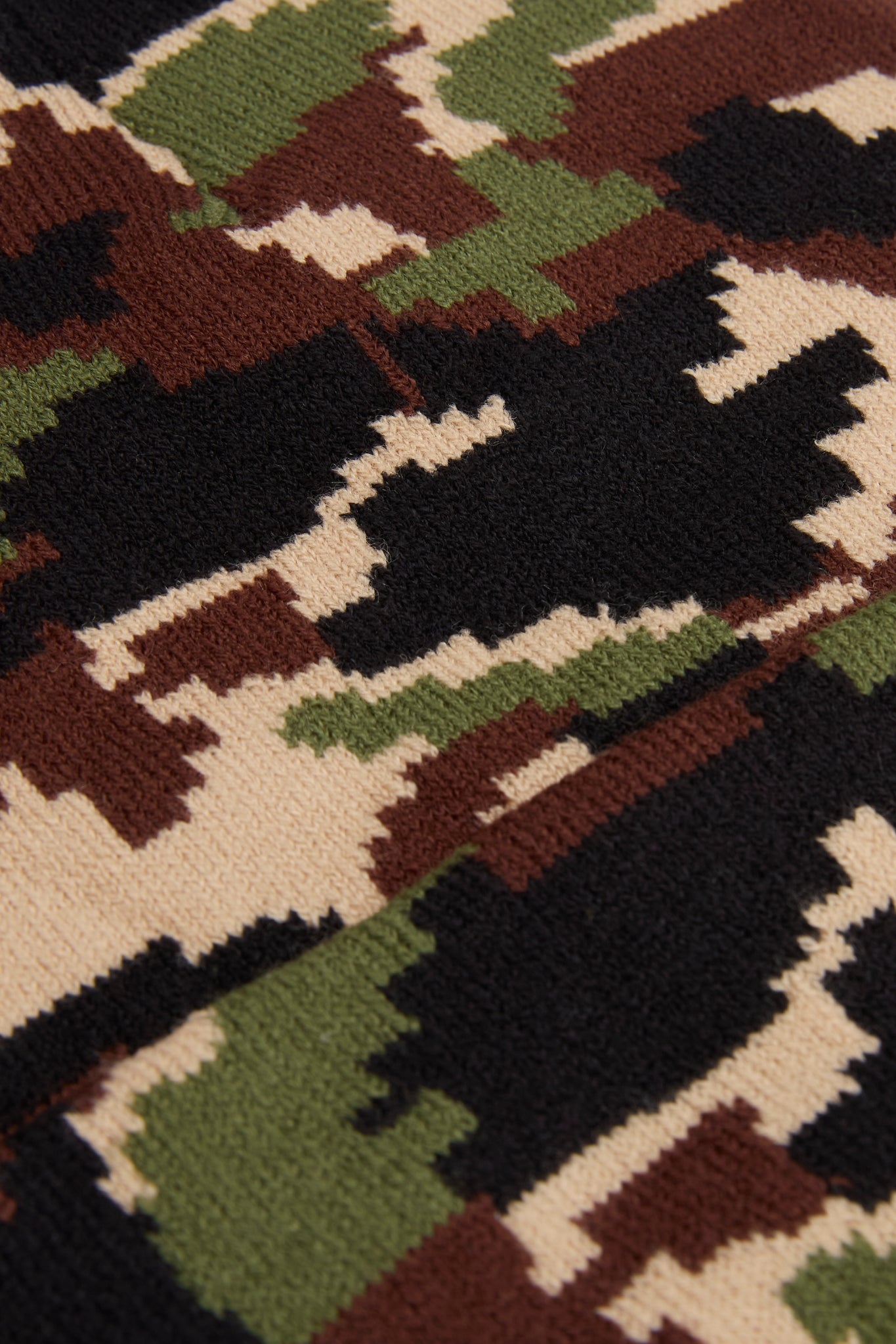 Khaki-Black Camouflage Knitted Beanie