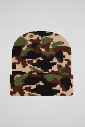 Khaki-Black Camouflage Knitted Beanie