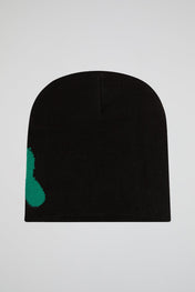 Mea Culpa Black & Green Knitted Beanie