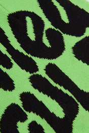 Mea Culpa Neon green & black Knitted Beanie