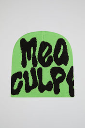Mea Culpa Neon green & black Knitted Beanie