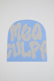Mea Culpa Light blue & Grey Knitted Beanie