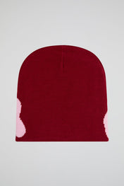 Mea Culpa Burgundy & Pink Knitted Beanie