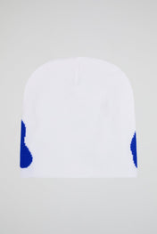 Mea Culpa White & Blue Knitted Beanie
