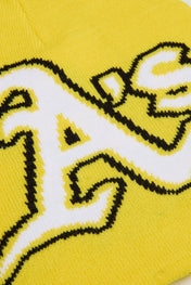 A's Yellow Knitted Beanie