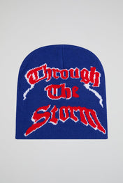 Trough the storm Royal Blue Knitted Beanie