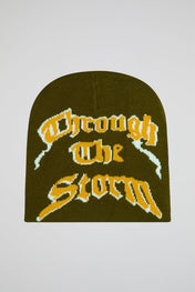 Trough the storm Khaki Knitted Beanie