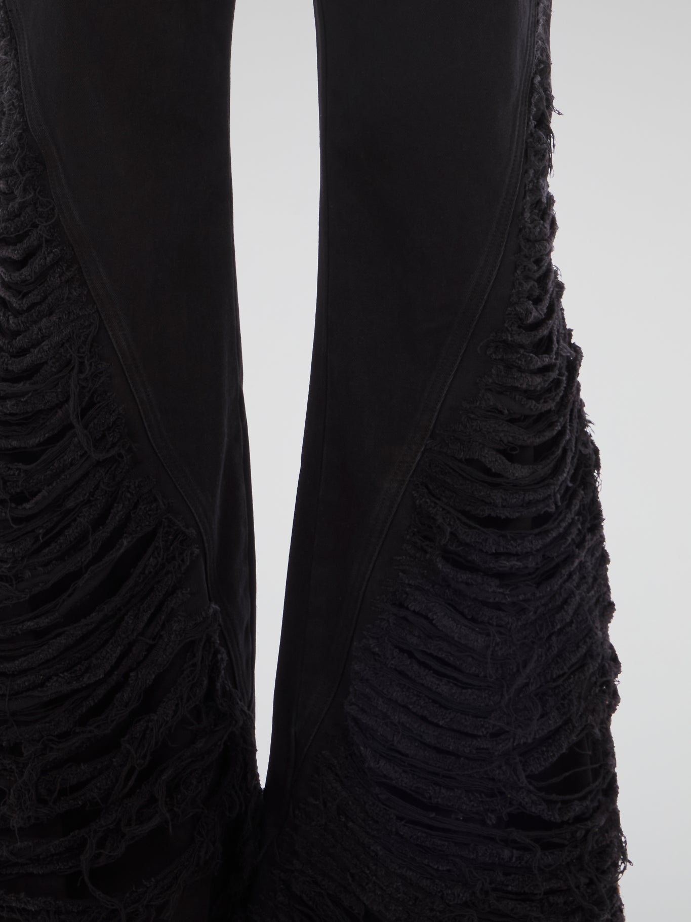 Distressed Flared Pants Black