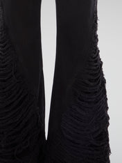 Distressed Flared Pants Black