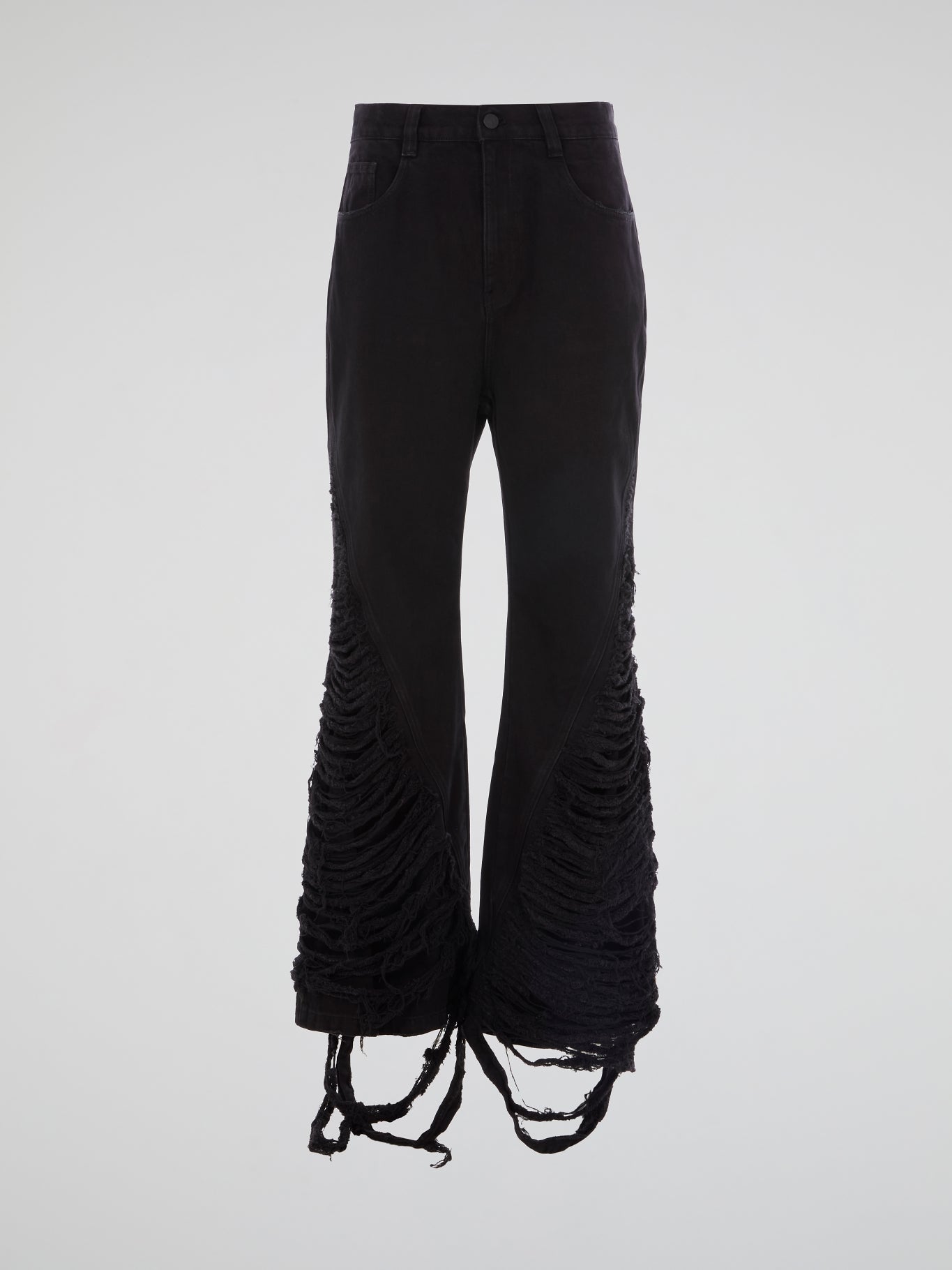 Distressed Flared Pants Black