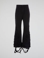 Distressed Flared Pants Black