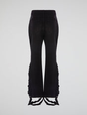 Distressed Flared Pants Black