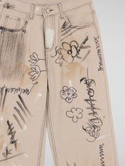 Graffiti Denim Brown