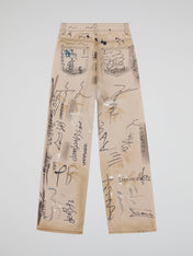 Graffiti Denim Brown