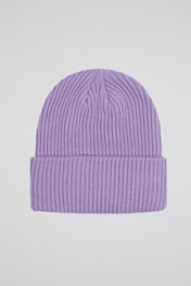 Rhinestone light purple lined beanie