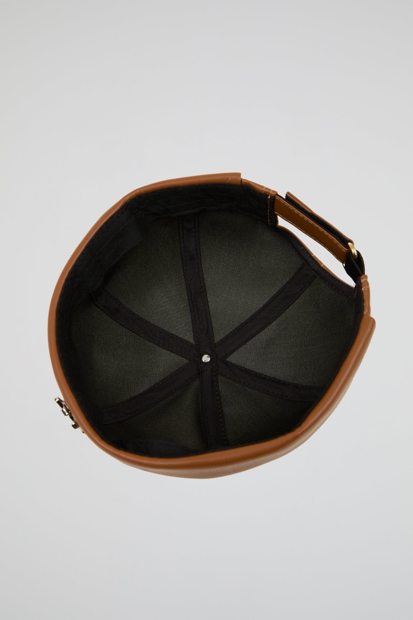 Docker Hat NY Light brown PU Leather