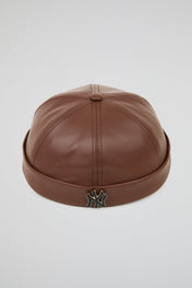 Docker Hat NY Pink PU Leather
