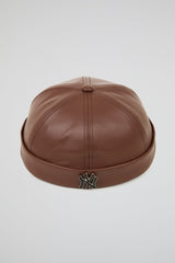 Docker Hat NY Pink PU Leather