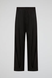 Triple Pleated Trousers Black