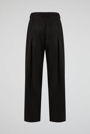 Triple Pleated Trousers Black