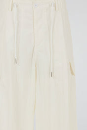 Drawstring Cargo Pant White