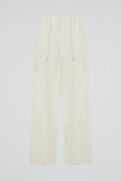 Drawstring Cargo Pant White