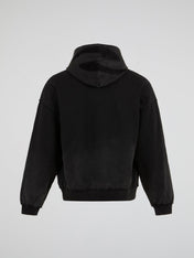 Black Utility Zip Hoodie