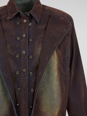Distressed Overshirt Brown