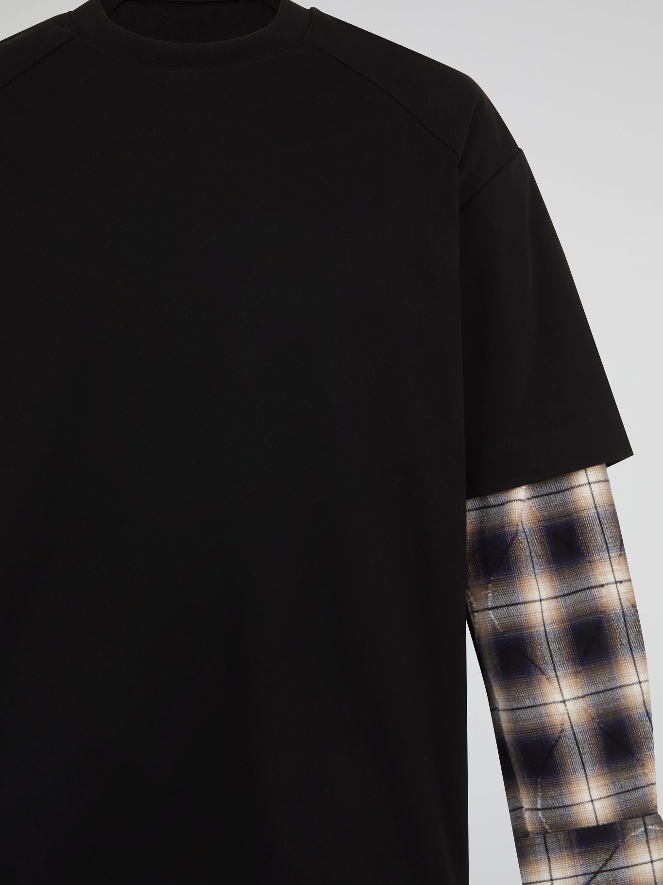 Double-Layer Plaid Long Sleeves
