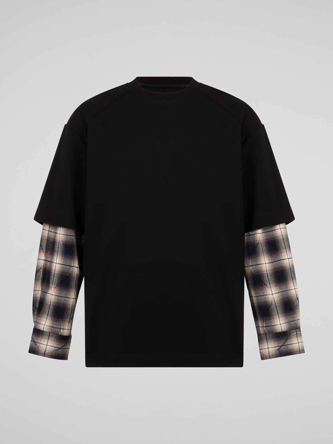 Double-Layer Plaid Long Sleeves
