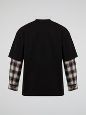 Double-Layer Plaid Long Sleeves
