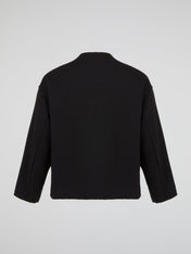 Black Collarless Work Jacket