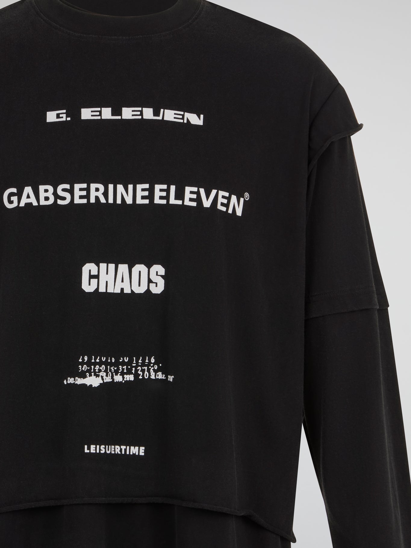 Black Layered Graphic Long-Sleeve